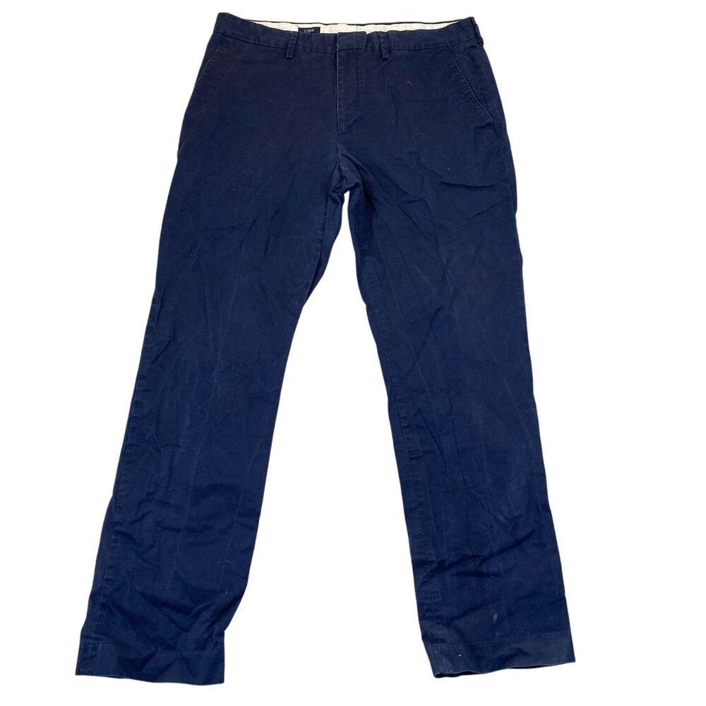 J.Crew Mens Pants Size 35x32 [34x30 measured] Flex Chino Flat Front Navy